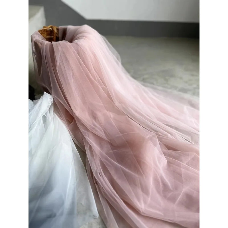 3/5/10yard Soft Gauze Tulle Fabrics High Quality Close-Fitting Skin-Friendly Nude Pink  Wedding Celebration Curtain Clothing