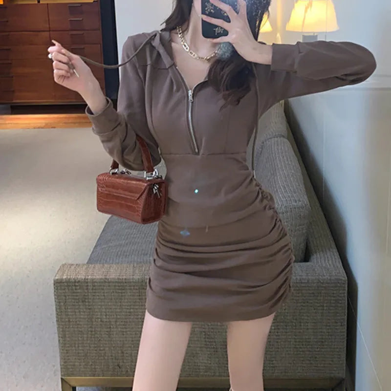 Abito Bodycon Donna – Manica Lunga Elegante Primavera Autunno