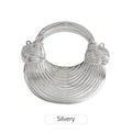 Stylish new women's handbag mini gold luxury designer brand woven bag crossbody bag shoulder bag silver evening clutch