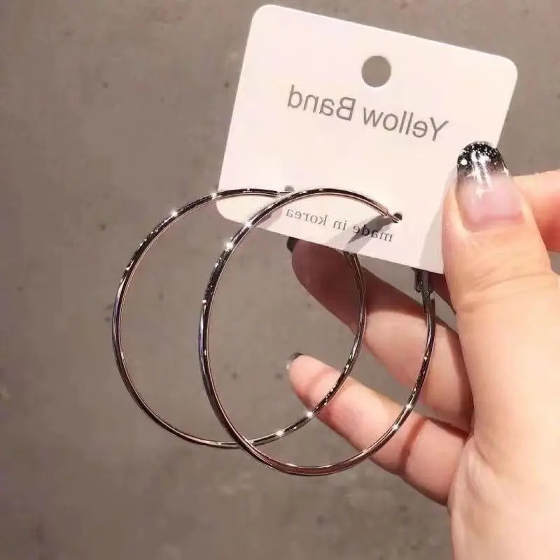 Fashion Oversized Big Hoop Earrings For Women Basketball Brincos Large Thick Round Circle Earrings Hoops Punk Jewelry