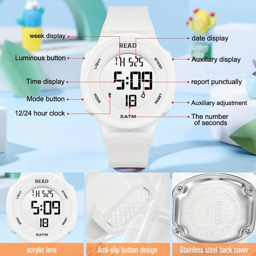 Orologio Donna Digitale Sport LED | Impermeabile 5ATM