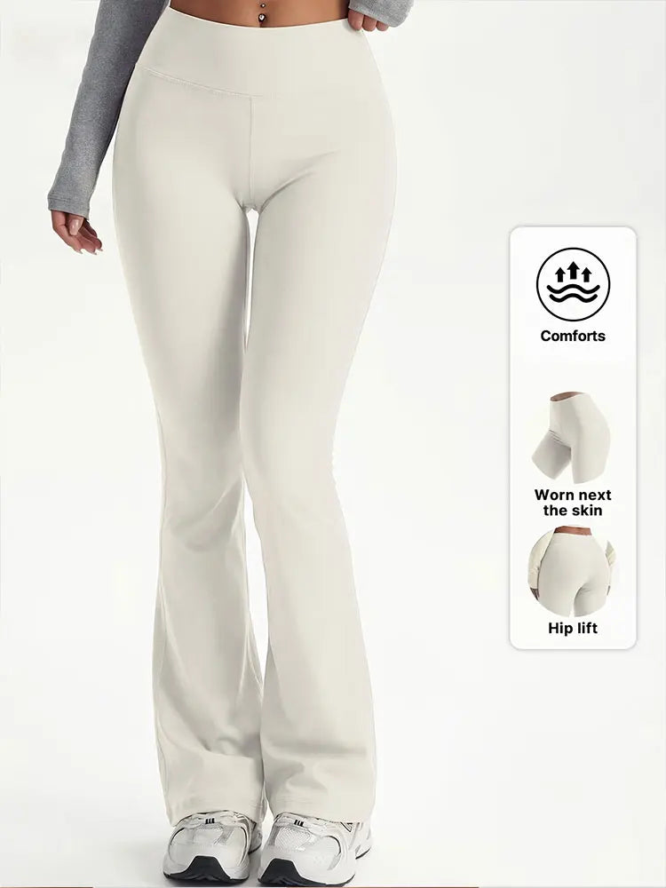Pantaloni Yoga Flare a Vita Alta – uGlam