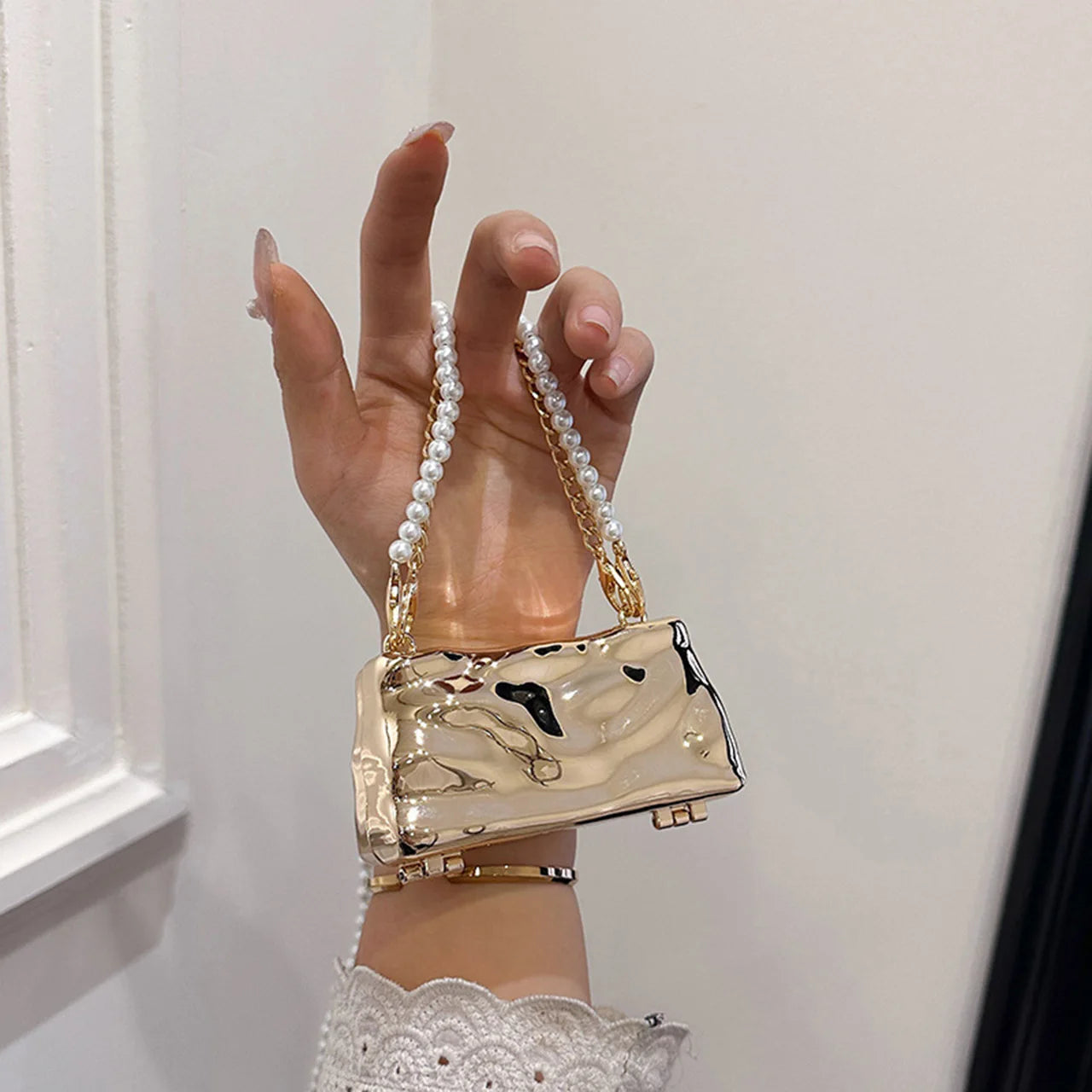 Mini Borsa Metallica con Catena uGlam