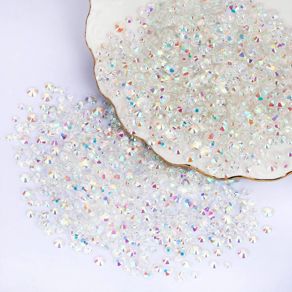 Transparent AB Resin Jelly Rhinestones 2mm 3mm 4mm 5mm 6mm Faux Gems Bead for Crafts DIY Nail Art Charms Supplies Stones Bulk