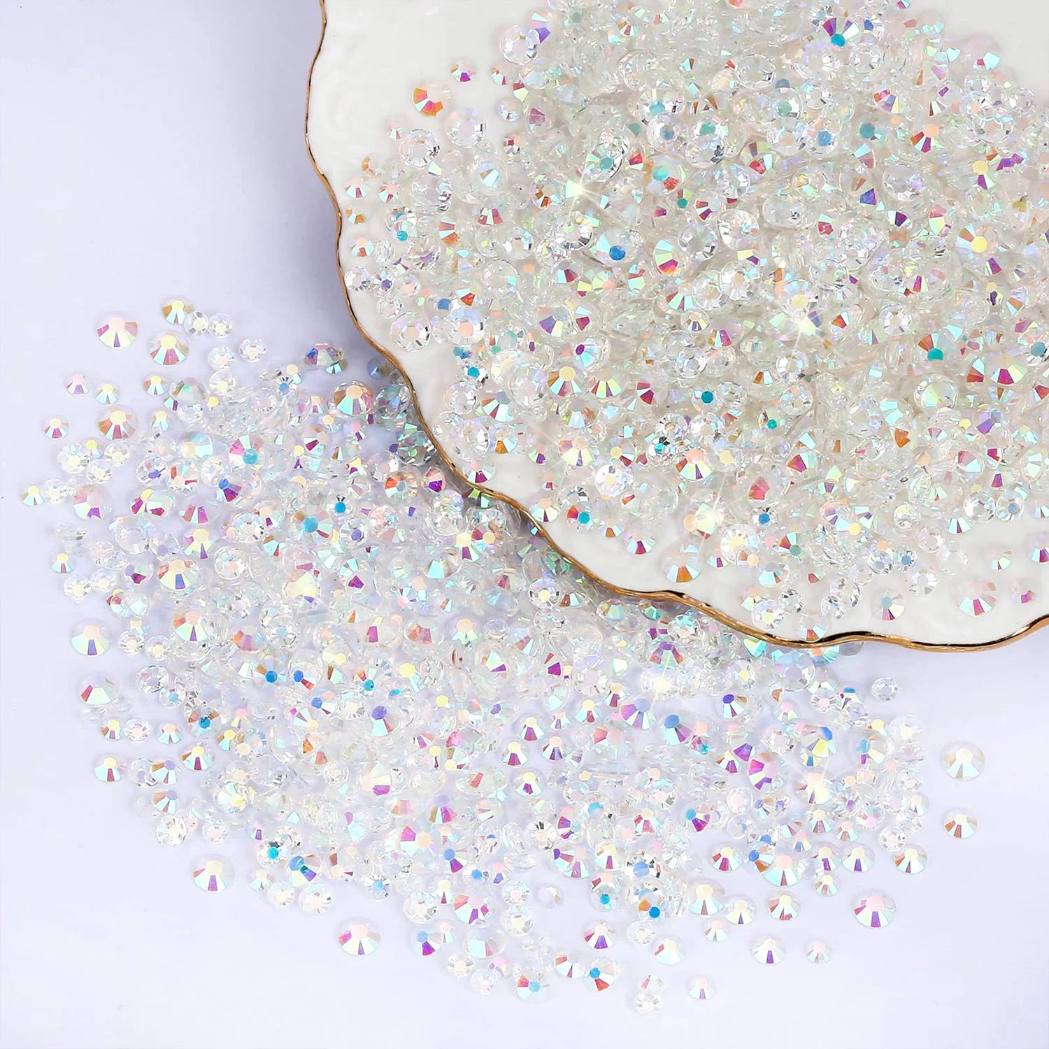 Transparent AB Resin Jelly Rhinestones 2mm 3mm 4mm 5mm 6mm Faux Gems Bead for Crafts DIY Nail Art Charms Supplies Stones Bulk