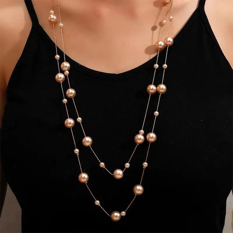 Collana Donna Multistrato Vintage con Perle – Choker Glam Fidanzamento Anniversario