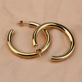 Oversize Gold Plated Hoop Earring Simple Thick Round Circle Stainless Steel Earrings for Women Punk Hiphop Jewelry Brincos 2022