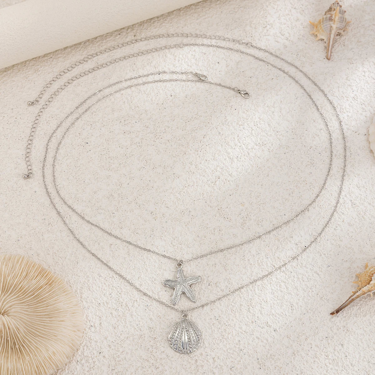 KunJoe 2Pcs/Set Beach Starfish Conch Pendant Belly Chain for Women Sexy Bikini Multilayer Golden Waist Chain Summer Body Jewelry