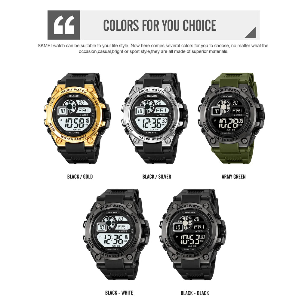 Orologio Digitale Militare SKMEI | Sport Luminoso Impermeabile 30m