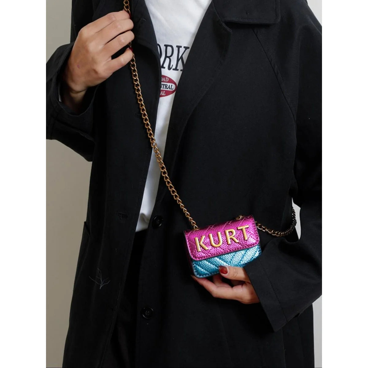 Mini Magnetic Crossbody Bag – Letter Flap, Chain Strap, Zipper Closure. Multi-Color, Perfect for Casual, Office & Everyday Use