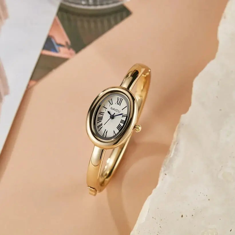 Orologio Donna Bracciale Ovale con Numeri Romani — Quarzo Impermeabile | Gorben