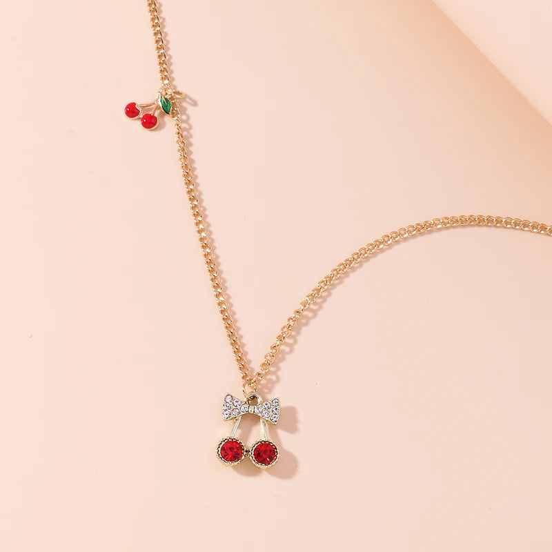 Fashion Gold Color Chain Cherry Waist Chain for Women Summer Beach Sexy Bikini Belly Body Chain Girls Holiday Jewelry Gifts