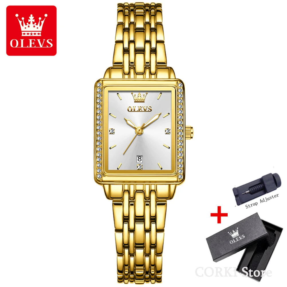 Orologio Donna OLEVS 9995 Quarzo Luxury | Impermeabile Luminoso Data | Con o Senza Box | uGlam