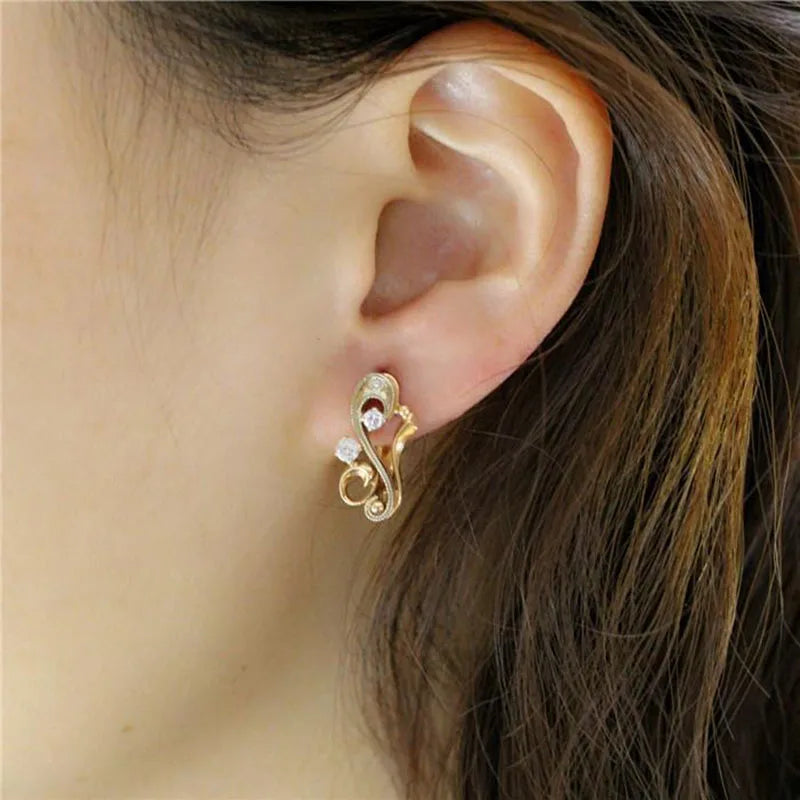 Orecchini Geometrici Rosa Gold 14K – uGlam