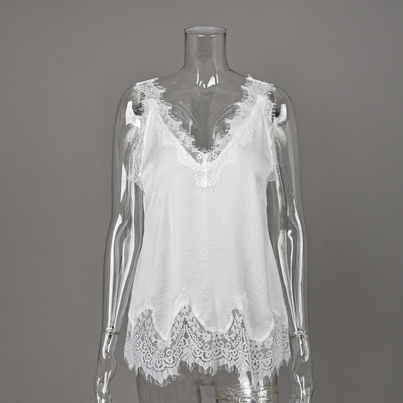 Completo Due Pezzi in Pizzo Donna – Top Cami e Gonna Midi Slip