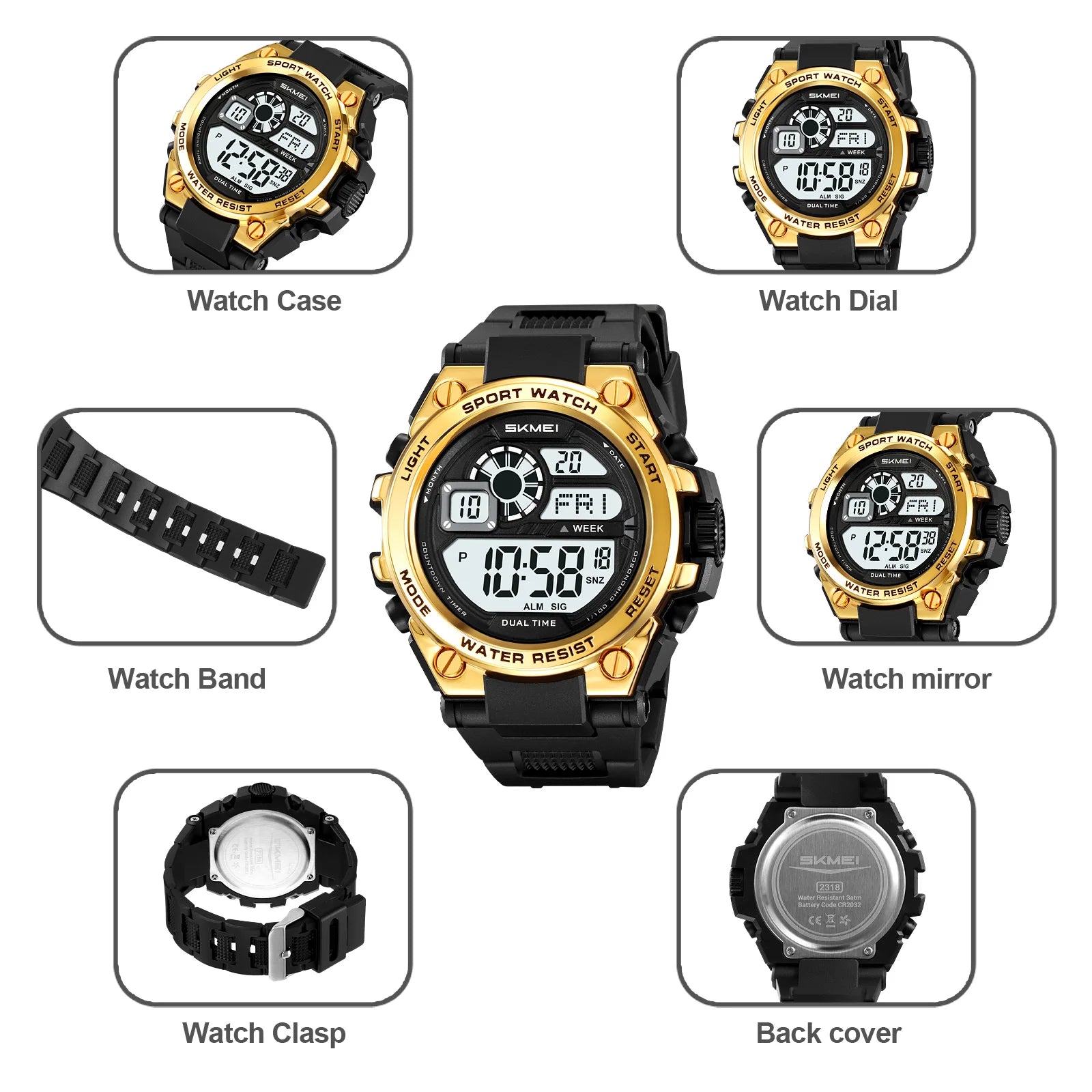 Orologio Digitale Militare SKMEI | Sport Luminoso Impermeabile 30m