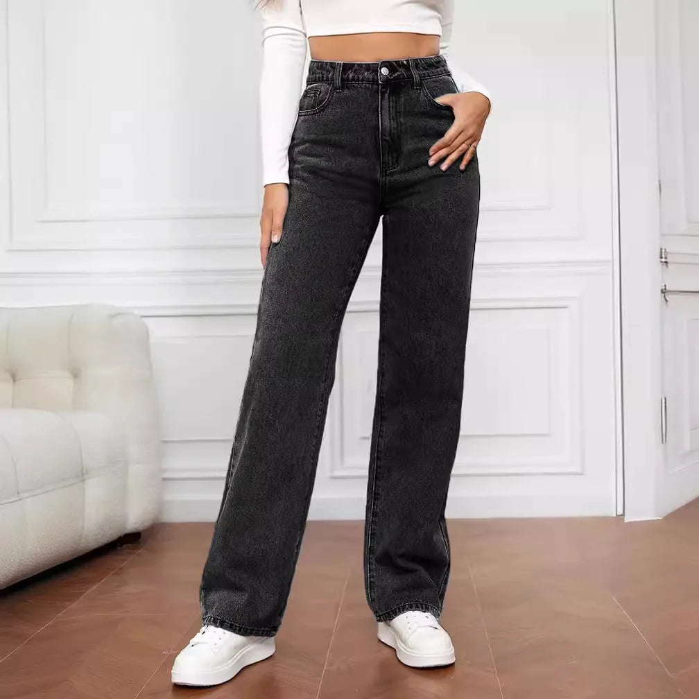 Jeans Dritti Vita Alta Y2K – uGlam
