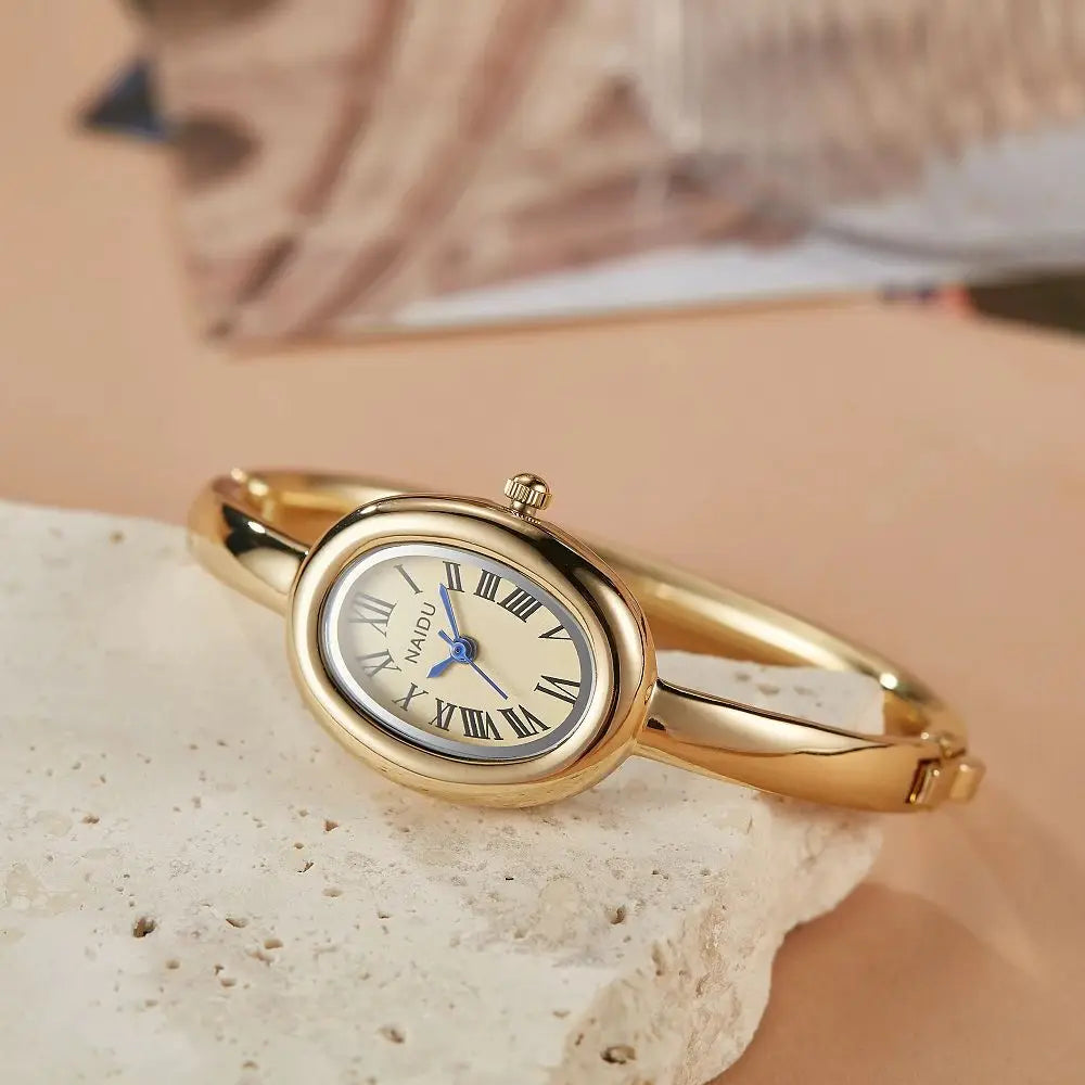Orologio Donna Bracciale Ovale con Numeri Romani — Quarzo Impermeabile | Gorben