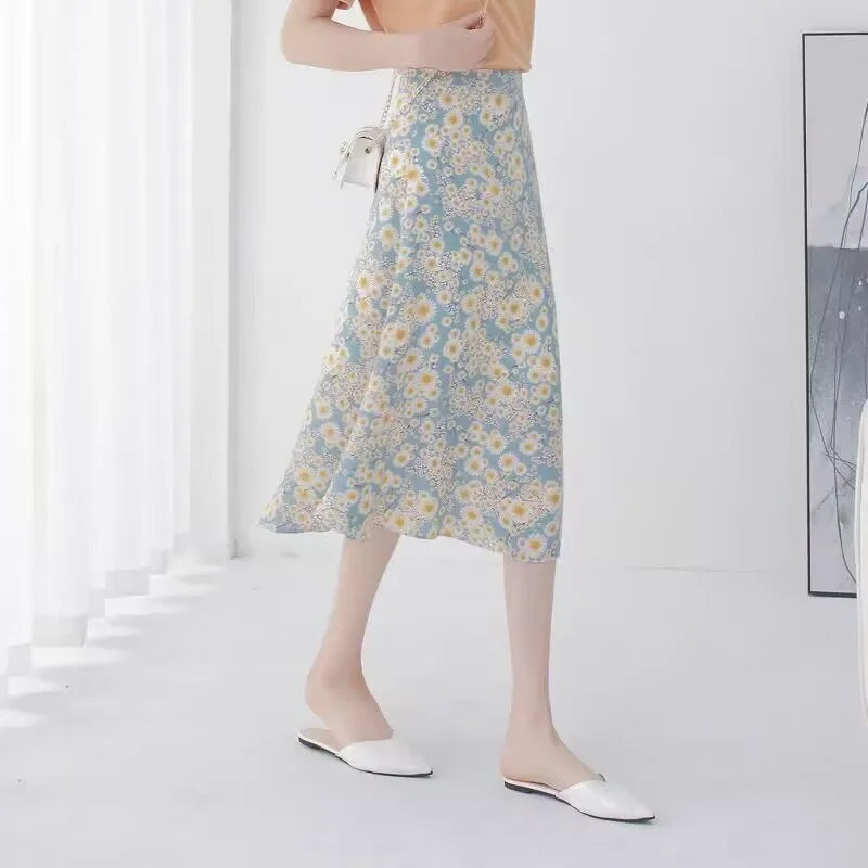 Gonna Midi Floreale in Chiffon – uGlam