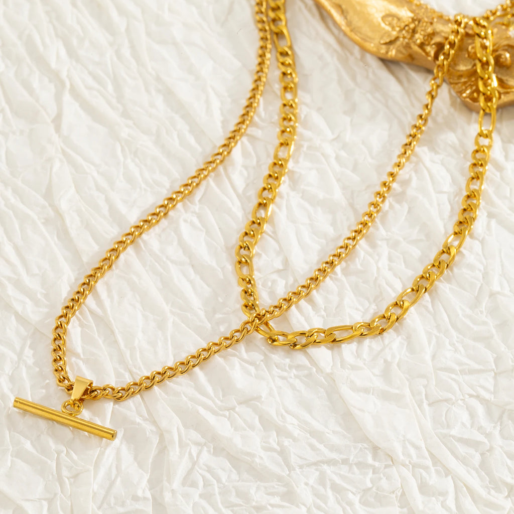 Collana Minimalista Doppio Strato Oro 18K – uGlam