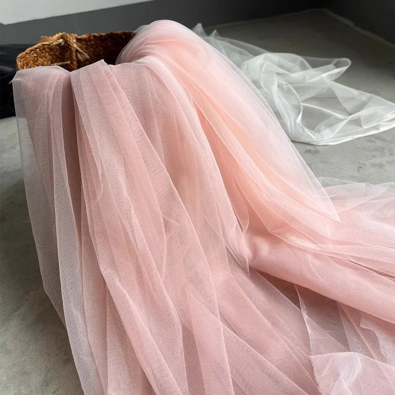 3/5/10yard Soft Gauze Tulle Fabrics High Quality Close-Fitting Skin-Friendly Nude Pink  Wedding Celebration Curtain Clothing