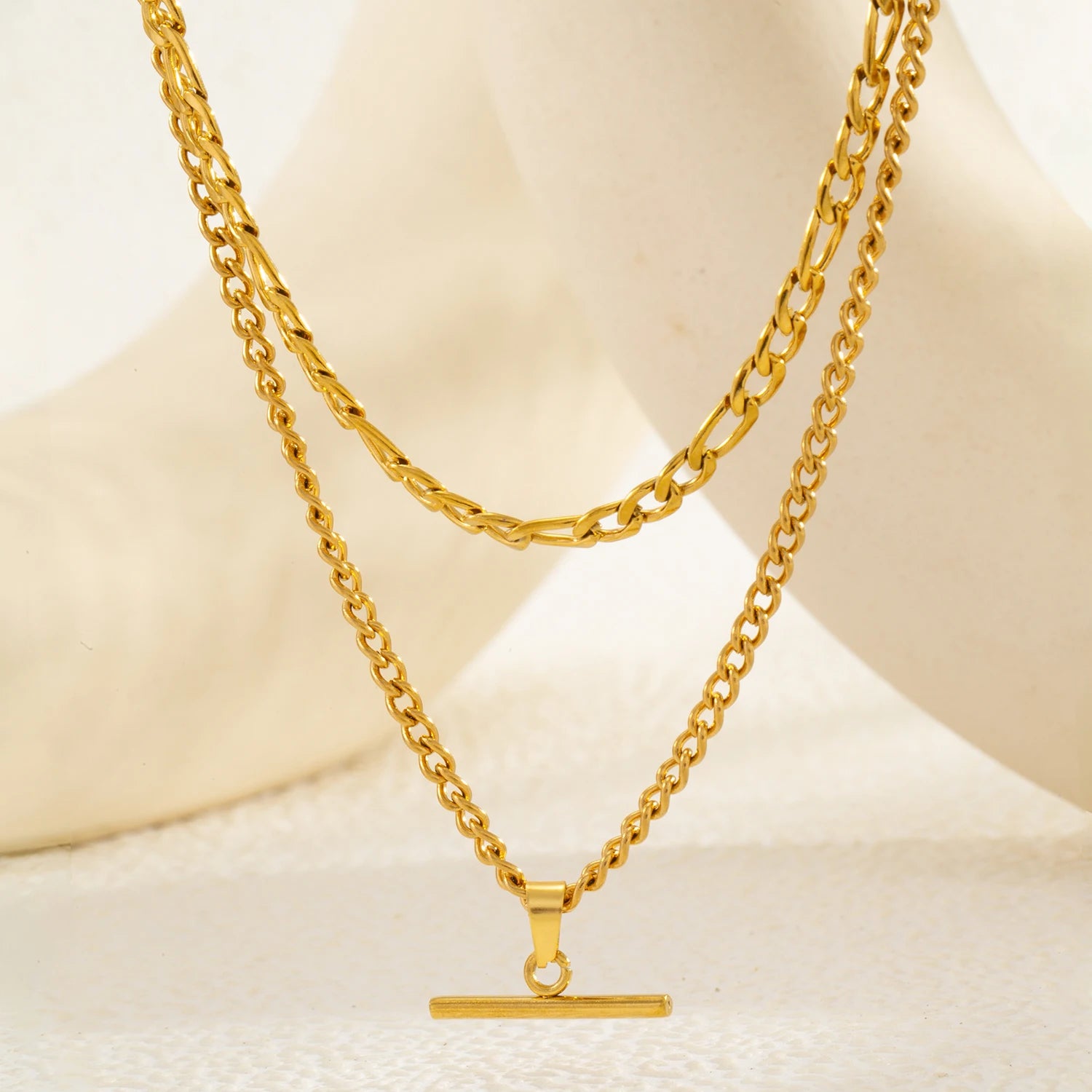 Collana Minimalista Doppio Strato Oro 18K – uGlam