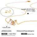 Ars 18k Gold Plated Butterfly Pendant Necklace with Zircon Stainless Steel Thin Chain Necklaces Women's Dainty Choker Necklaces