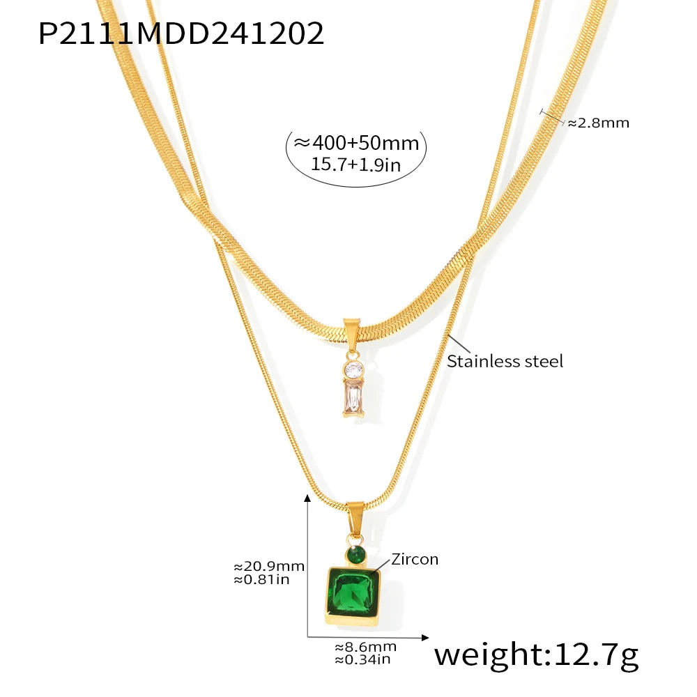 Collana Doppio Strato Zircone Oro 18K – uGlam