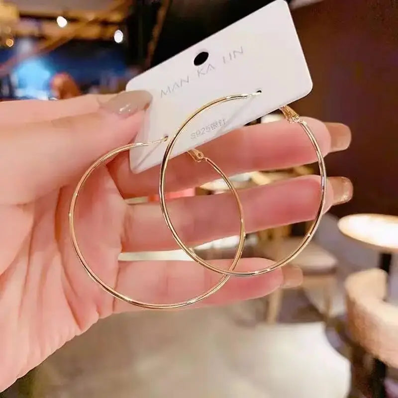 Fashion Oversized Big Hoop Earrings For Women Basketball Brincos Large Thick Round Circle Earrings Hoops Punk Jewelry