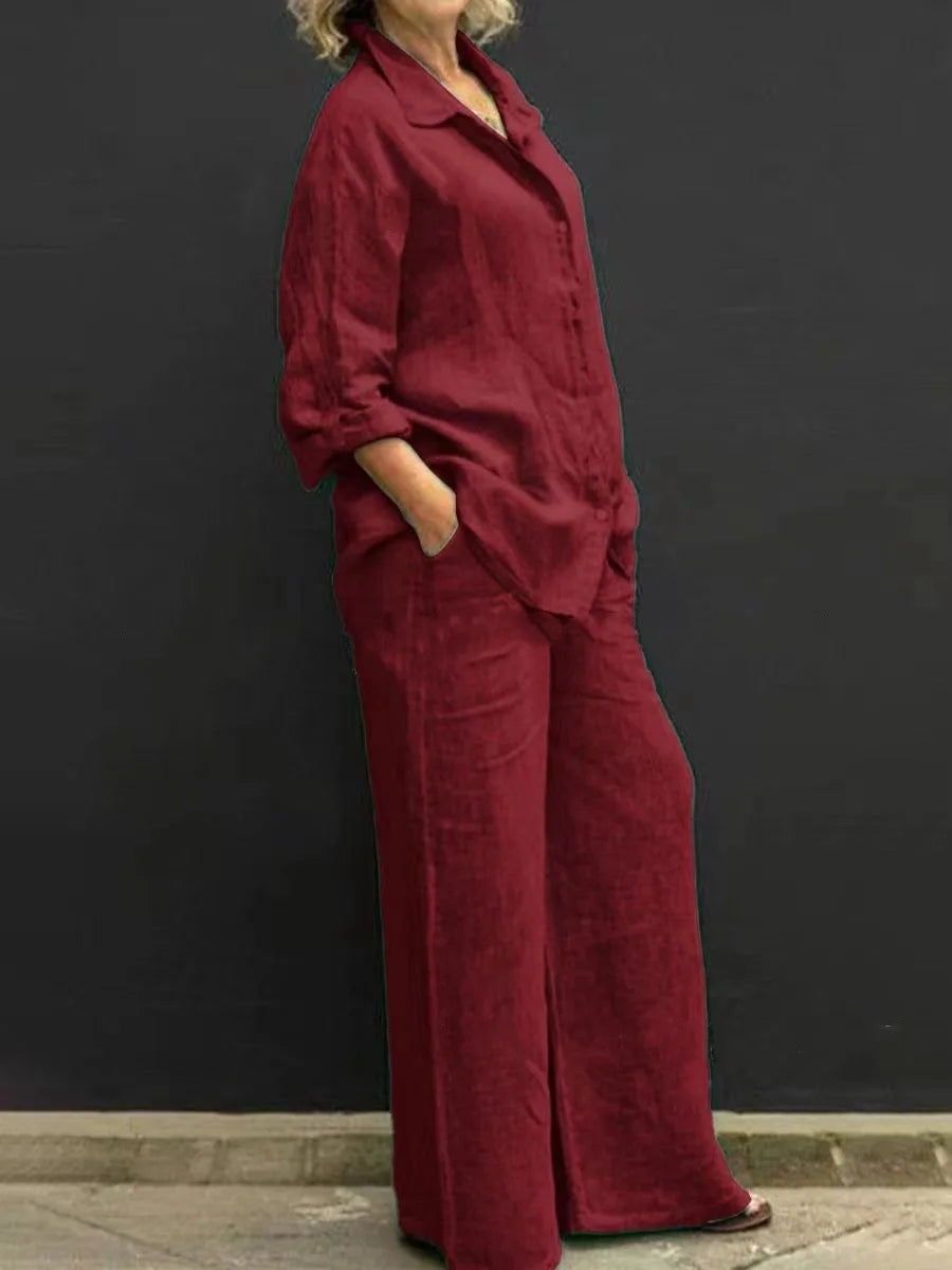 Set Due Pezzi Lino con Colletto – uGlam