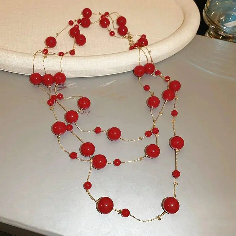 Collana Donna Multistrato Vintage con Perle – Choker Glam Fidanzamento Anniversario