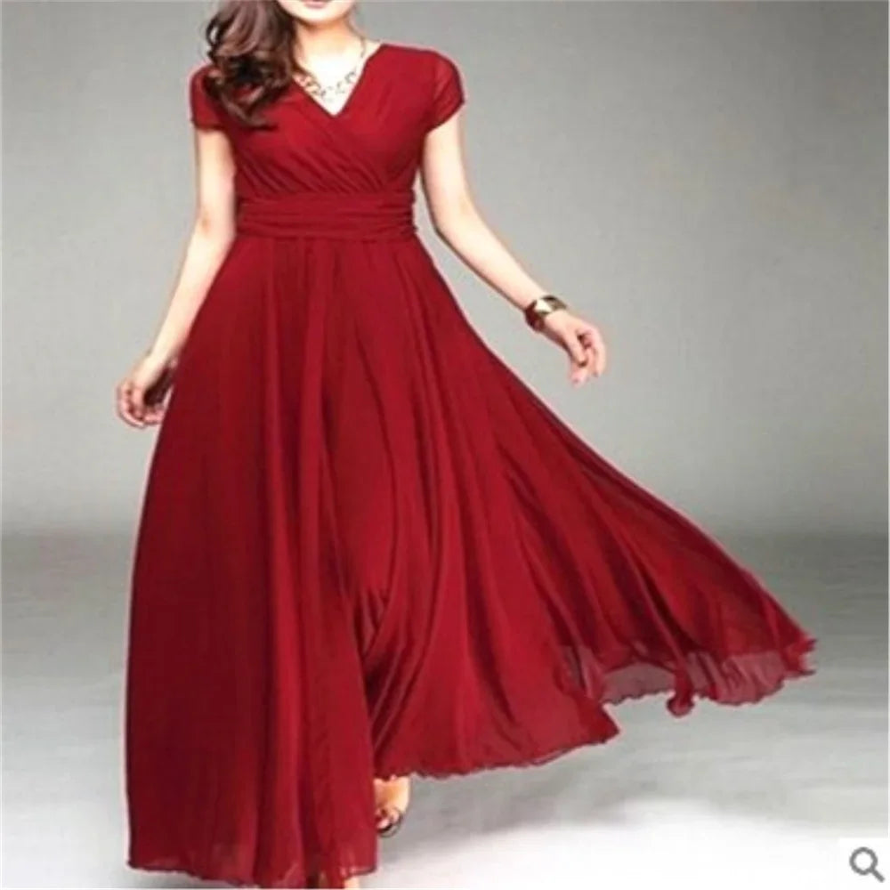 Elegant bodycon sexy Women's dress for women 2022 summer short sleeve chiffon boho party dresses woman robe femme ladies
