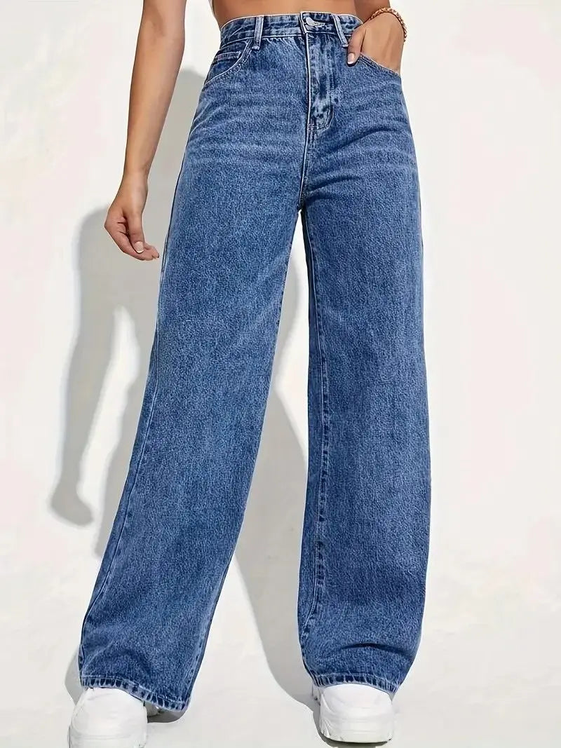 Jeans Dritti Vita Alta Y2K – uGlam