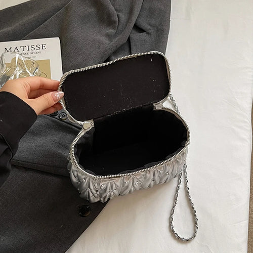 Argento a Spalla Borsa Mini Catena a Tracolla