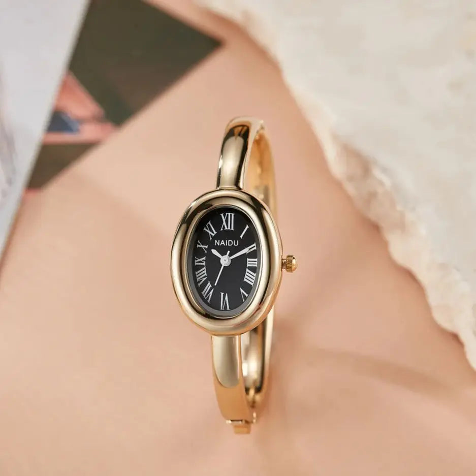 Orologio Donna Bracciale Ovale con Numeri Romani — Quarzo Impermeabile | Gorben