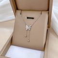 Charm Classic Butterfly Tassel Pendant Necklace for Women Personality Fashion Gold Color Stainless Steel Bride Chokers Jewelry