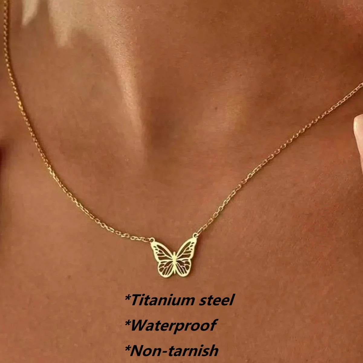 14K Gold Plated Dainty Butterfly Pendant Necklace Simple Jewelry Gift for Women Trendy Personalized Jewelry Gift Non Tarnish