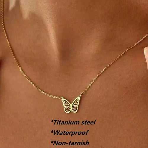 14K Gold Plated Dainty Butterfly Pendant Necklace Simple Jewelry Gift for Women Trendy Personalized Jewelry Gift Non Tarnish