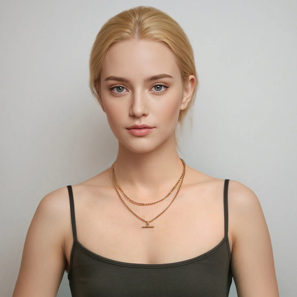 Collana Minimalista Doppio Strato Oro 18K – uGlam