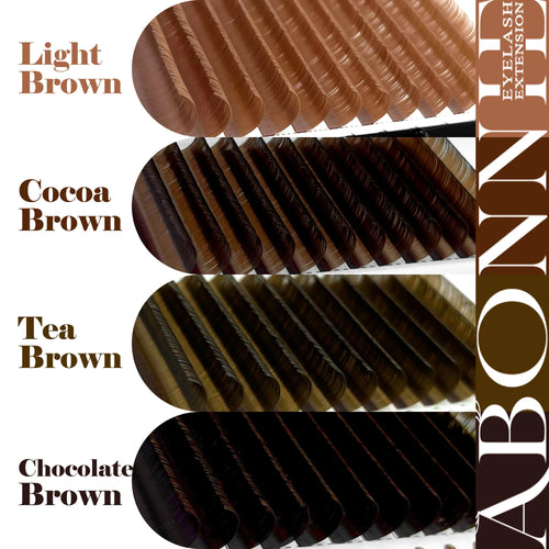 ABONNIE Dark Brown Classic Eyelash Extensions Chocolate Brown Individual Lash Extensions Natural Soft False Eyelashes