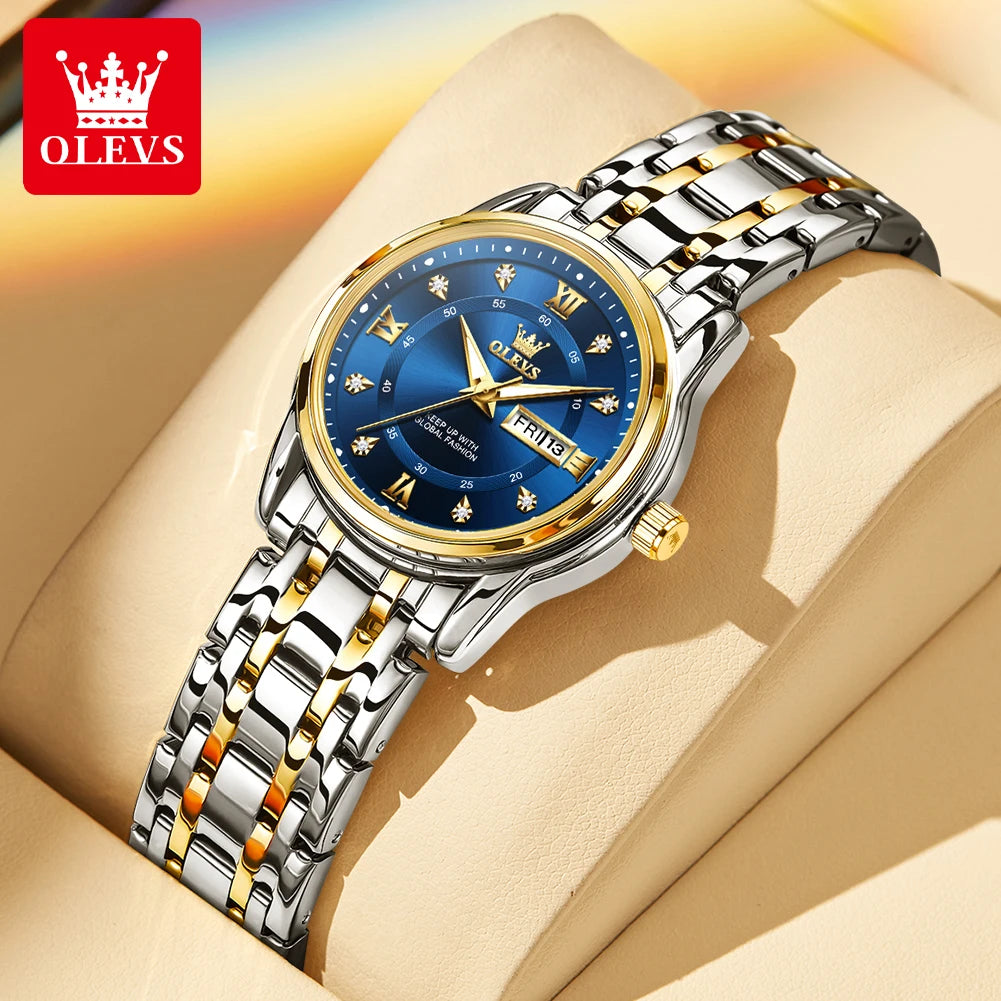 Orologio Donna OLEVS 5513 Acciaio | Quarzo Impermeabile Luminoso Calendario | uGlam