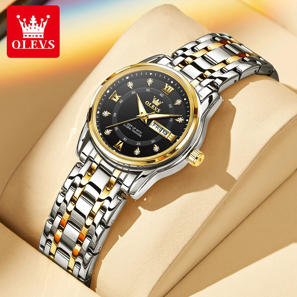 Orologio Donna OLEVS 5513 Acciaio | Quarzo Impermeabile Luminoso Calendario | uGlam