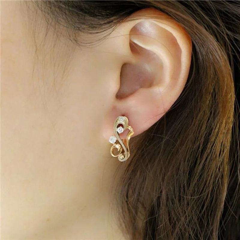 Orecchini Geometrici Rosa Gold 14K – uGlam