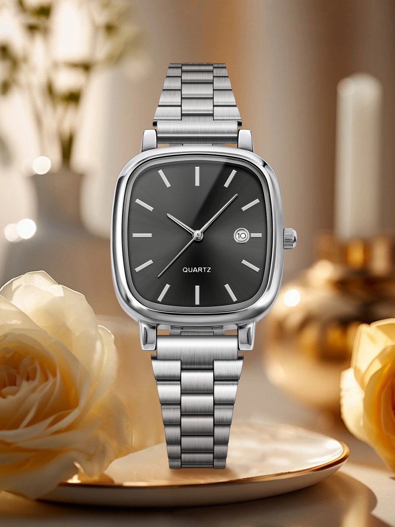 Orologio Donna Quarzo Quadrato con Calendario — Cinturino in Acciaio | LUCKYFOX