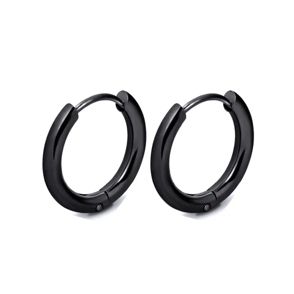 Orecchini a Cerchio Donna in Acciaio Inox – Gold Silver Rose Gold Black Multicolor