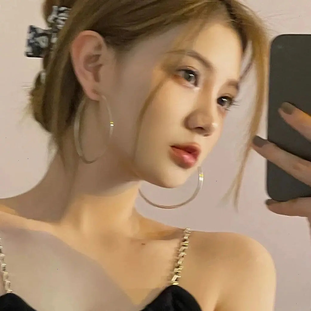 Fashion Oversized Big Hoop Earrings For Women Basketball Brincos Large Thick Round Circle Earrings Hoops Punk Jewelry