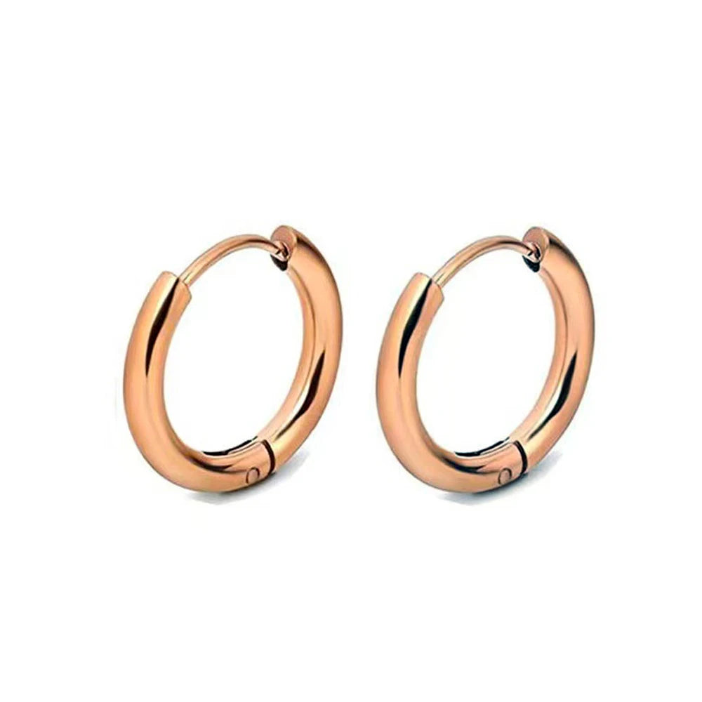 Orecchini a Cerchio Donna in Acciaio Inox – Gold Silver Rose Gold Black Multicolor