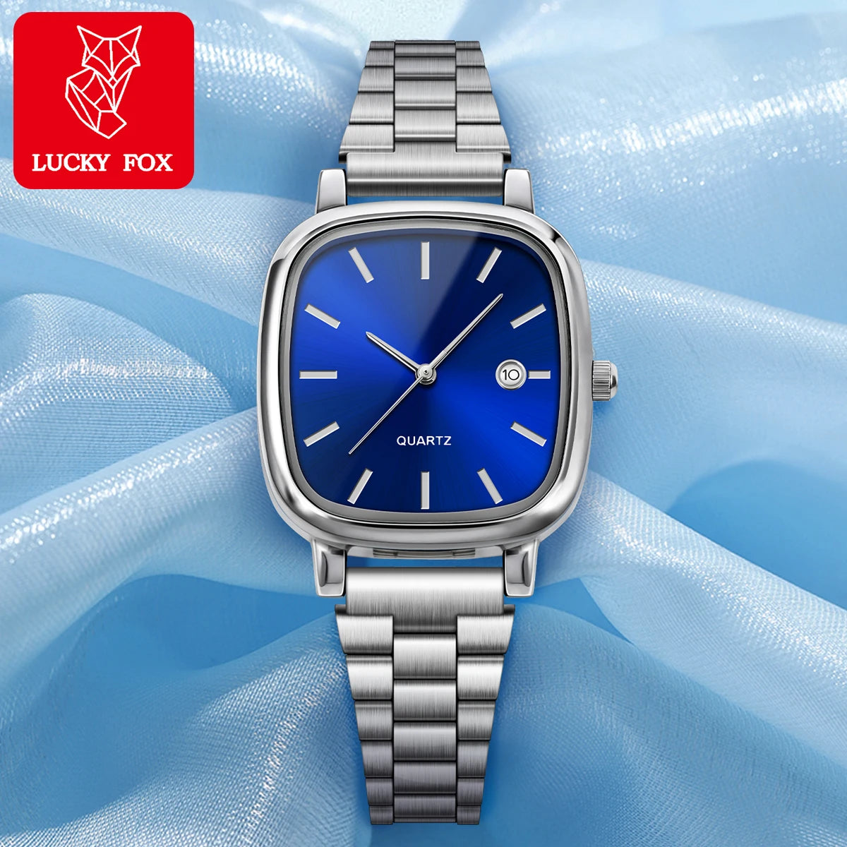 Orologio Donna Quarzo Quadrato con Calendario — Cinturino in Acciaio | LUCKYFOX
