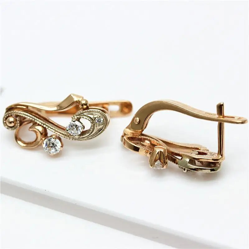 Orecchini Geometrici Rosa Gold 14K – uGlam