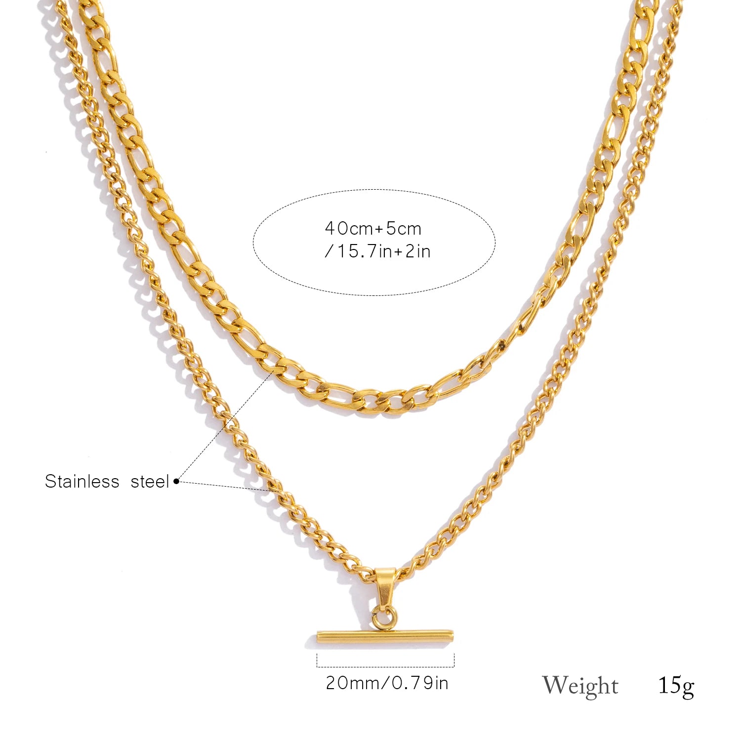 Collana Minimalista Doppio Strato Oro 18K – uGlam